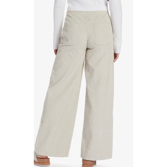 NWT Roxy Chloe X Kim Corduroys High Waist Wide Leg Pant Womens 30 Pelican Cream - Picture 8 of 8